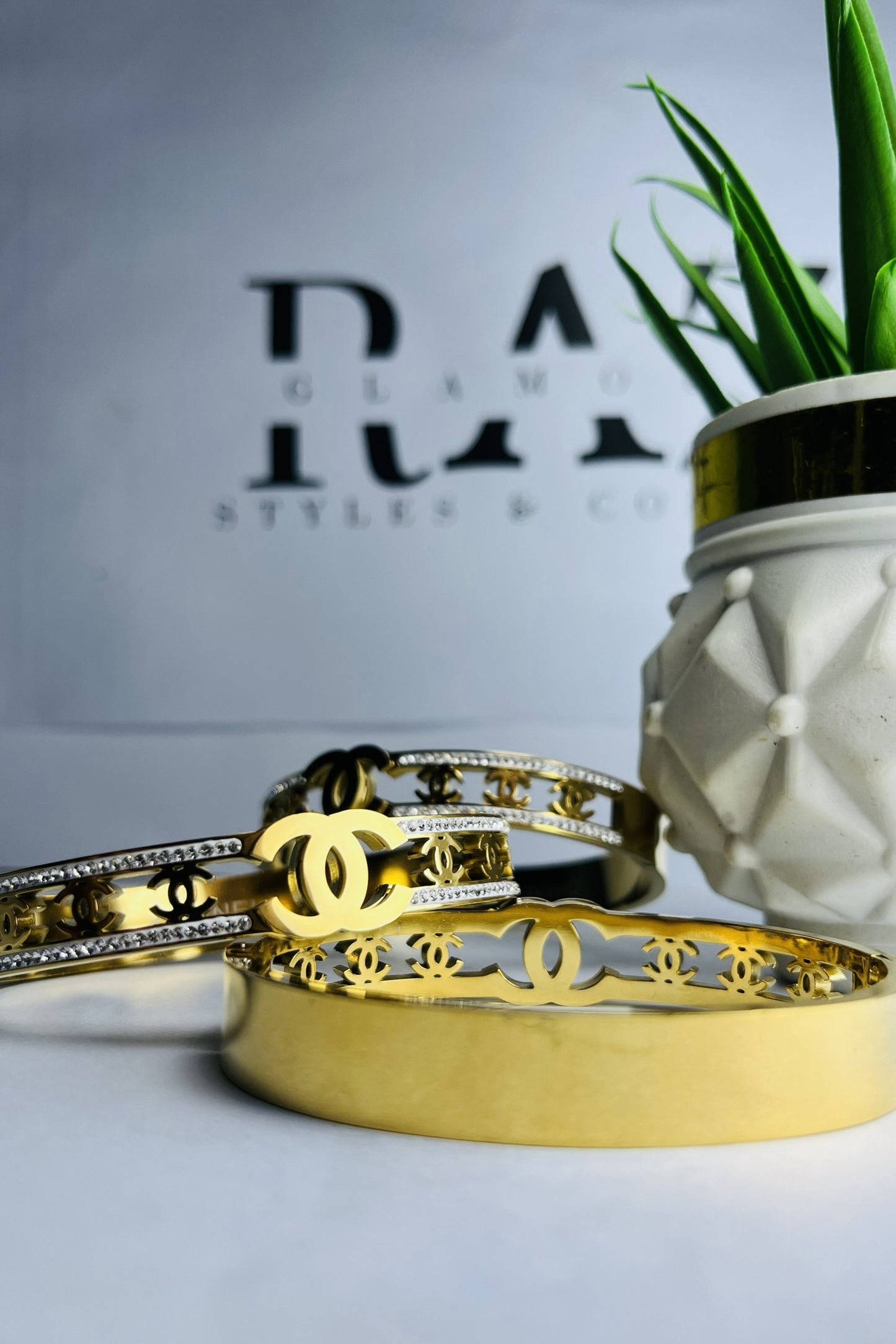 Chanel Nanogram Hand Cuff Bangle