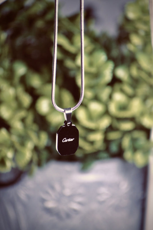 Cartier Onyx Pendant Necklace