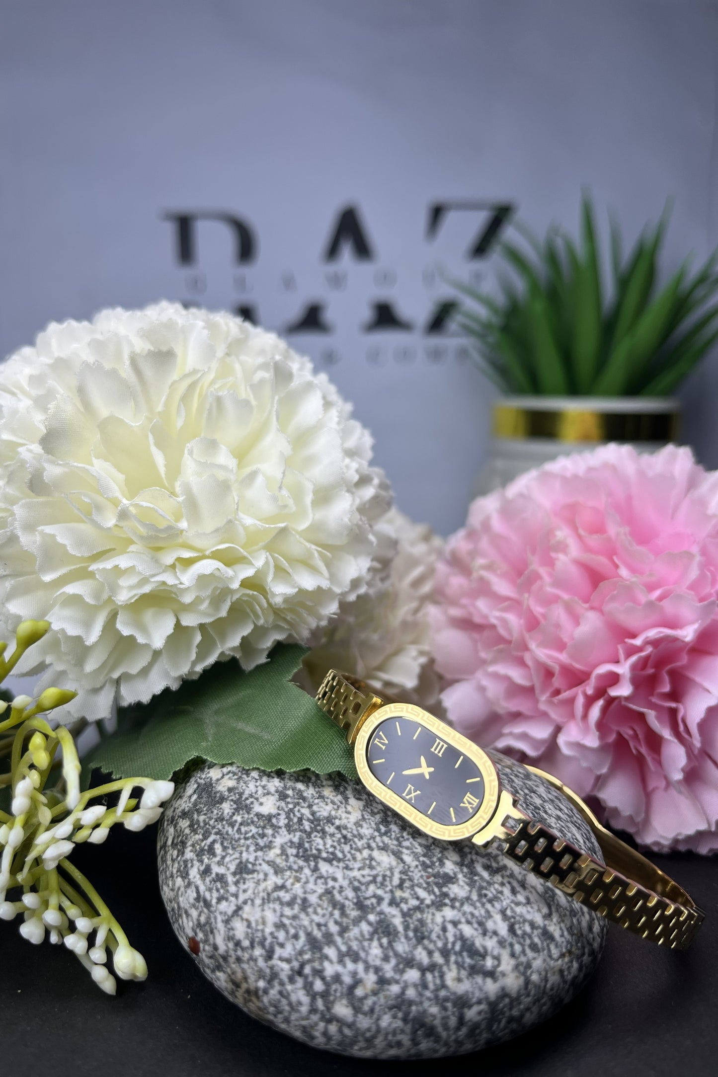 Gold-tone watch Hand Cuff Bangle