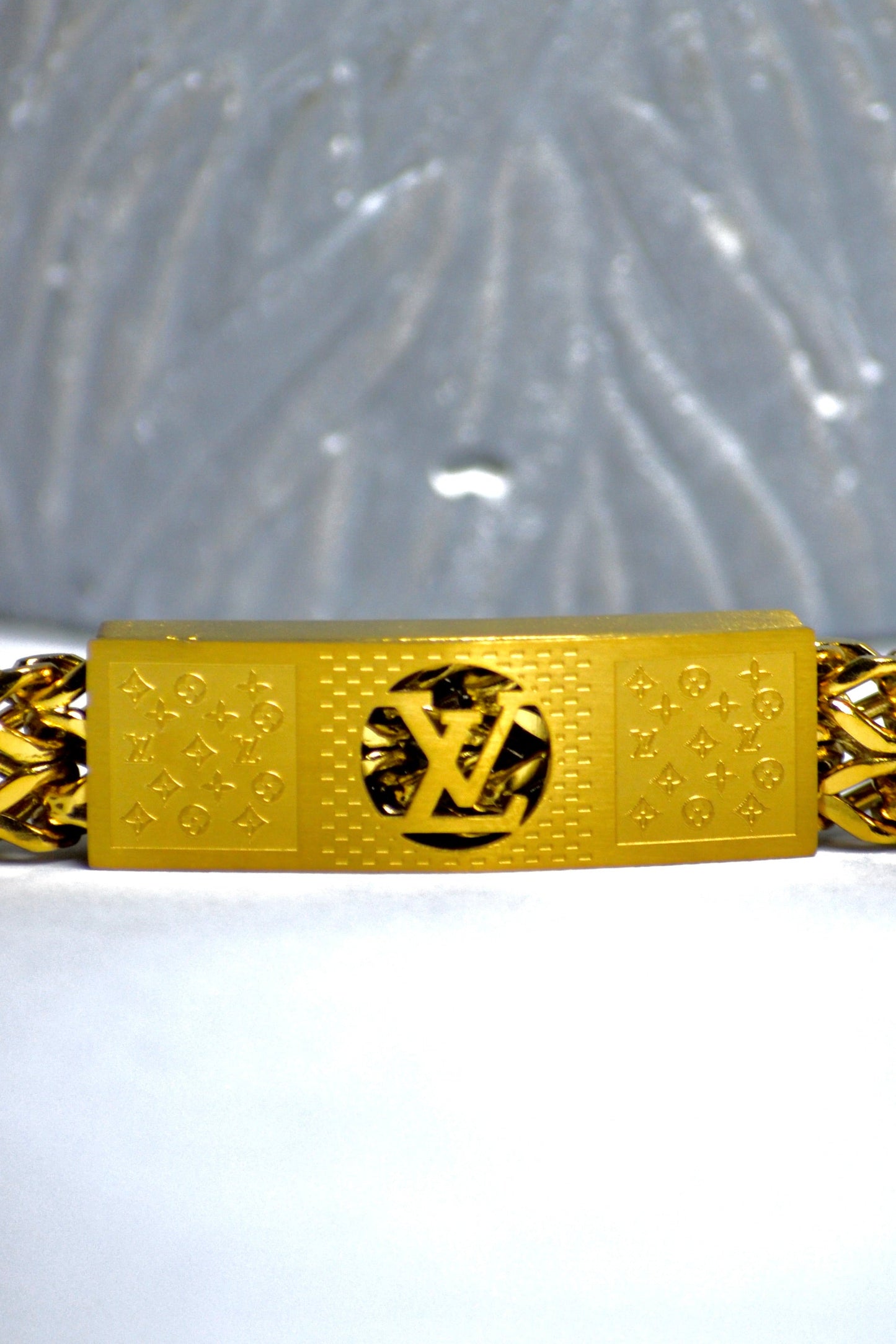 Bold modern Louis Vuitton chain bracelet