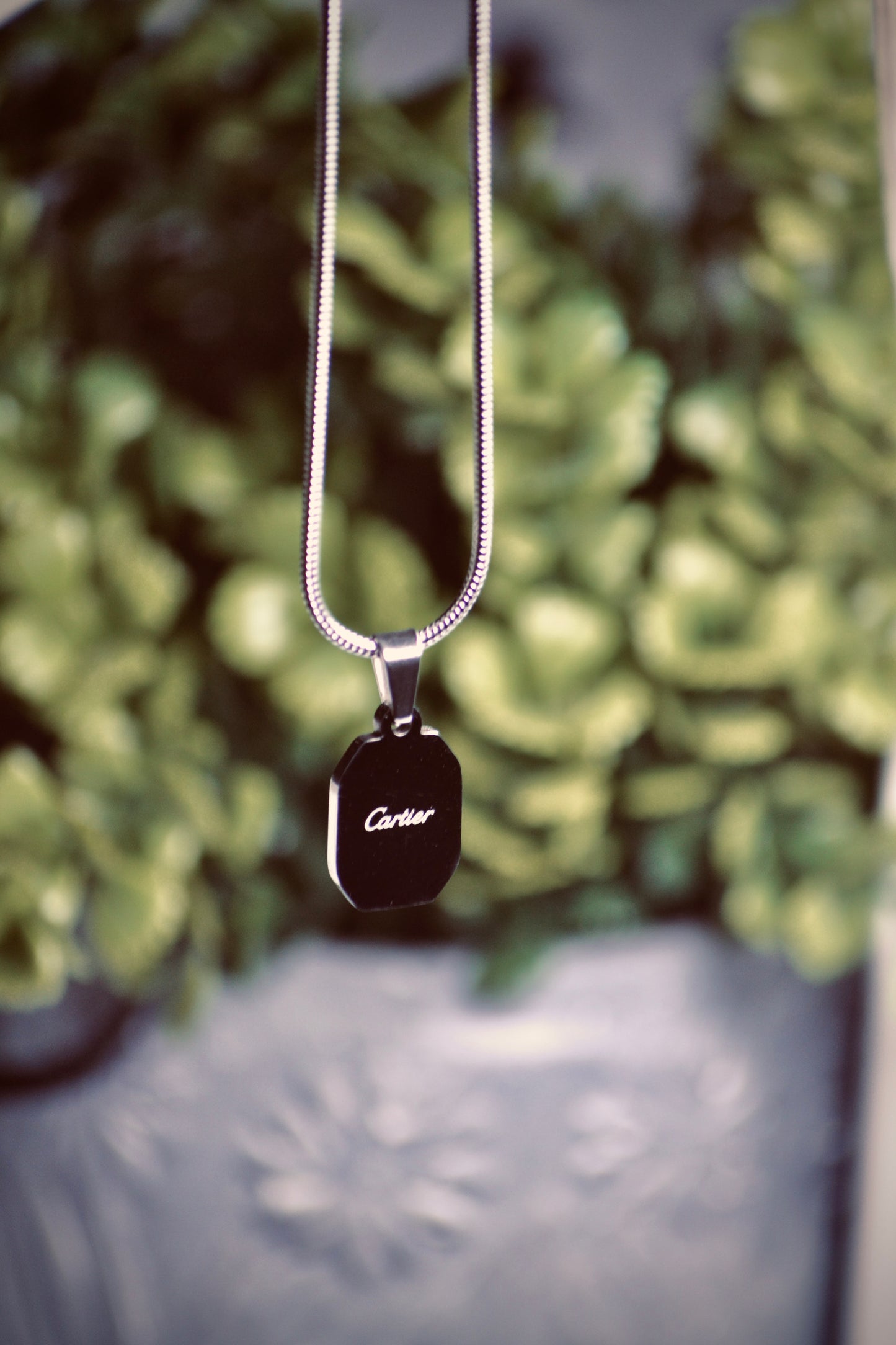 Cartier Onyx Pendant Necklace