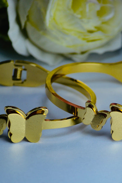 Style Kraft Stylish Luxury Butterfly Gold Hand Cuff Bangle