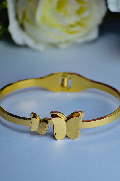 Style Kraft Stylish Luxury Butterfly Gold Hand Cuff Bangle