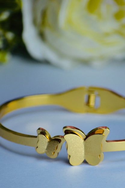 Style Kraft Stylish Luxury Butterfly Gold Hand Cuff Bangle