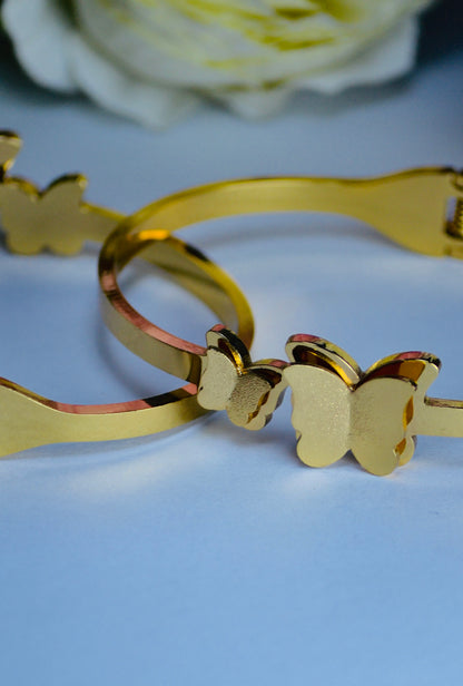 Style Kraft Stylish Luxury Butterfly Gold Hand Cuff Bangle