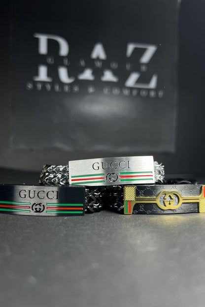 Gucci-Inspired Signature Steel Bracelet(for Men's)
