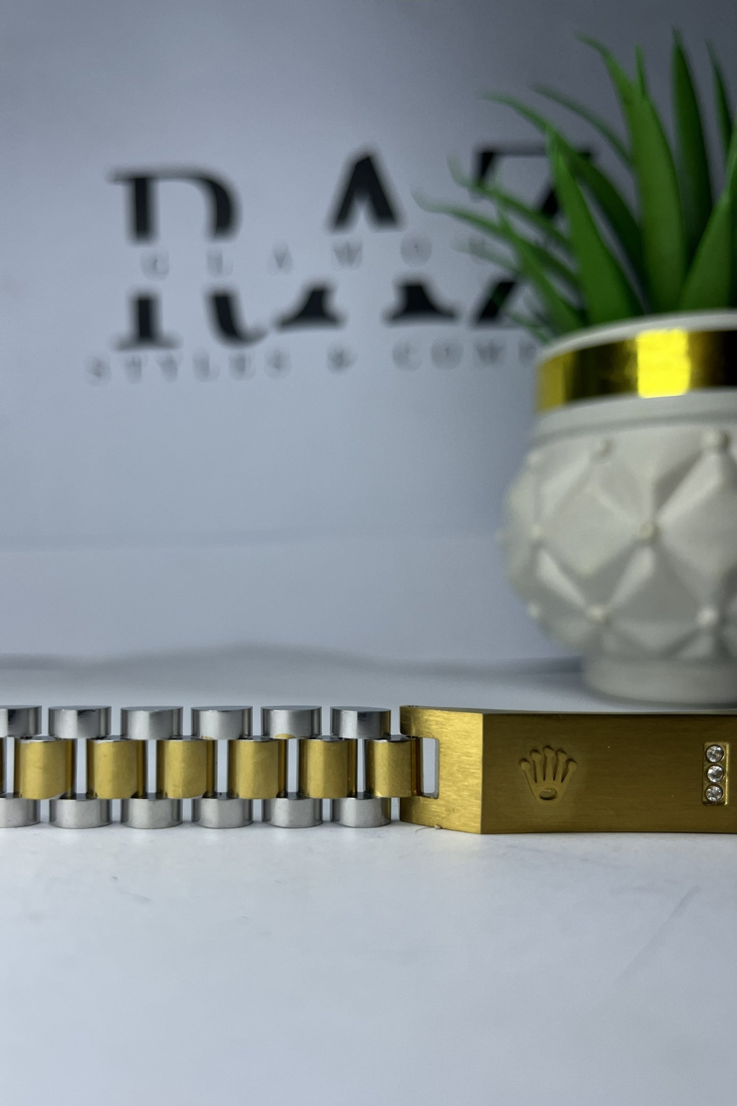 Golden Silver Rolex Crown jubilee Bracelet (for Men's)