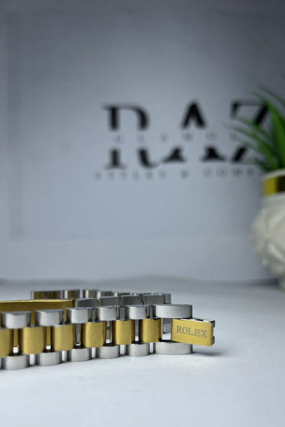 Golden Silver Rolex Crown jubilee Bracelet (for Men's)