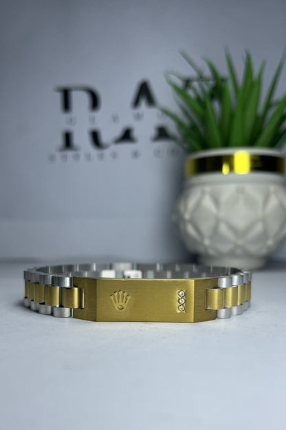 Golden Silver Rolex Crown jubilee Bracelet (for Men's)