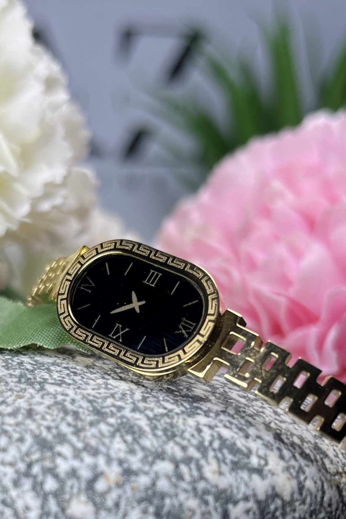 Gold-tone watch Hand Cuff Bangle