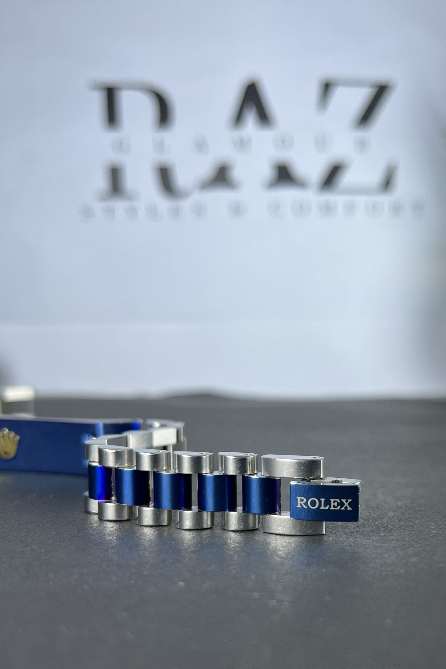 Silver Blue Rolex Crown jubilee Bracelet(for Men's)