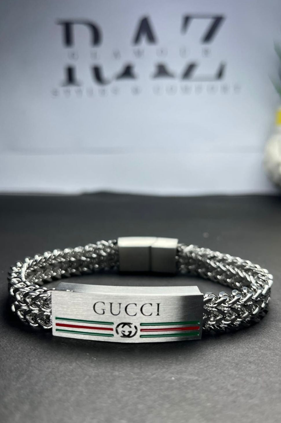 Gucci-Inspired Signature Steel bracelet (for Men's)