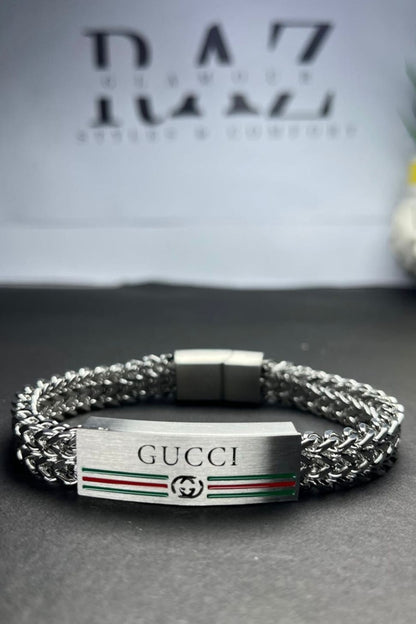 Gucci-Inspired Signature Steel bracelet (for Men's)